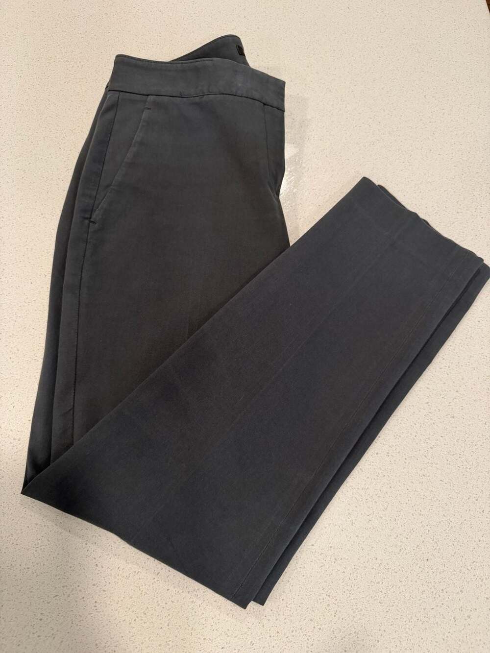 Theory Women’s Size 4 Charcoal Gray Dress Pants Slim Straight Trousers